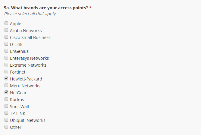 Qualification Survey Wireless Access Points Beta Opportunity